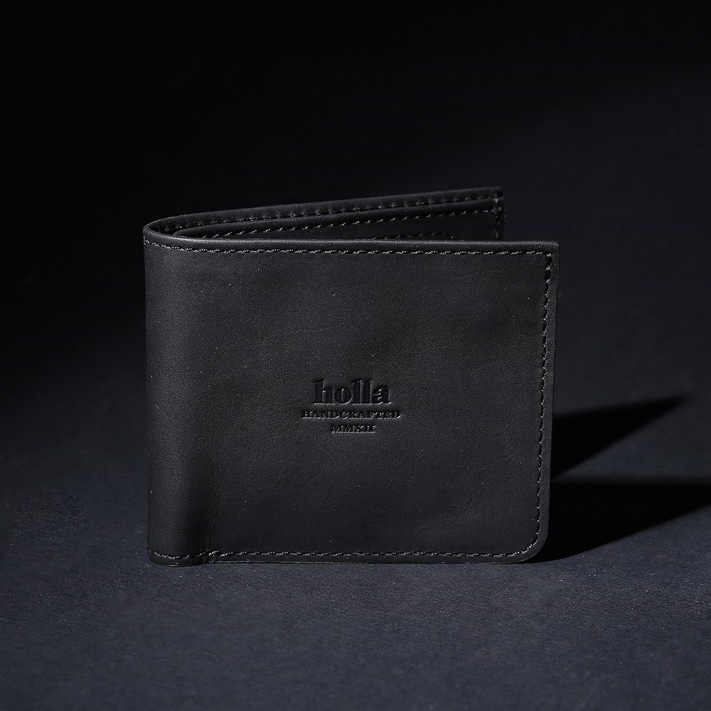 

Портмоне из натуральной кожи Holla Bi-Fold Wallet (ручная работа) Черный