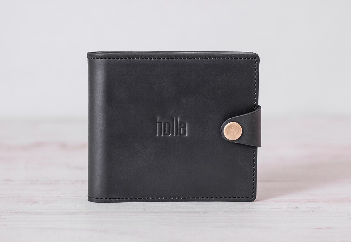 

Портмоне из натуральной кожи Holla Snug Wallet (ручная работа) Черный