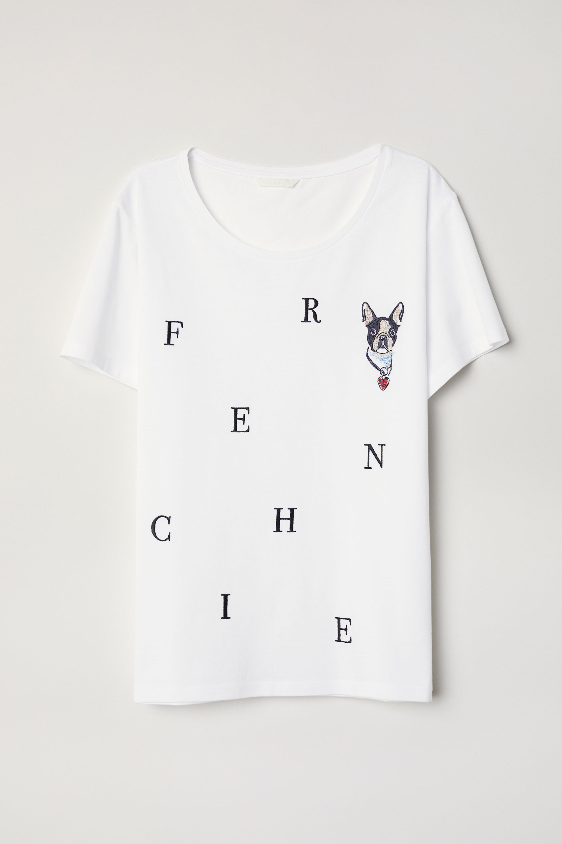 

Футболка H&M 126150218 M Белая с принтом