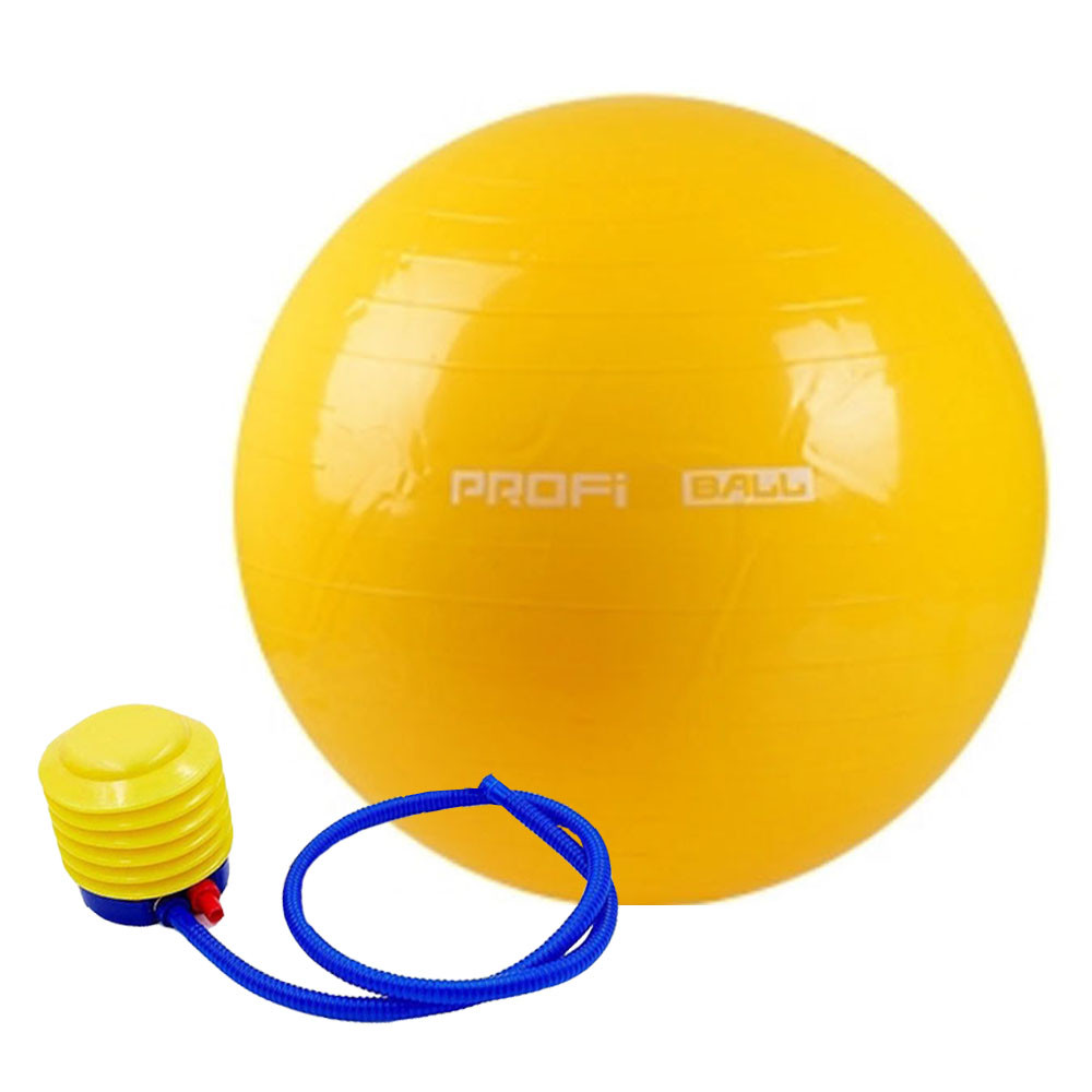 

Мяч для фитнеса фитбол с насосом Profitball 85 см желтый