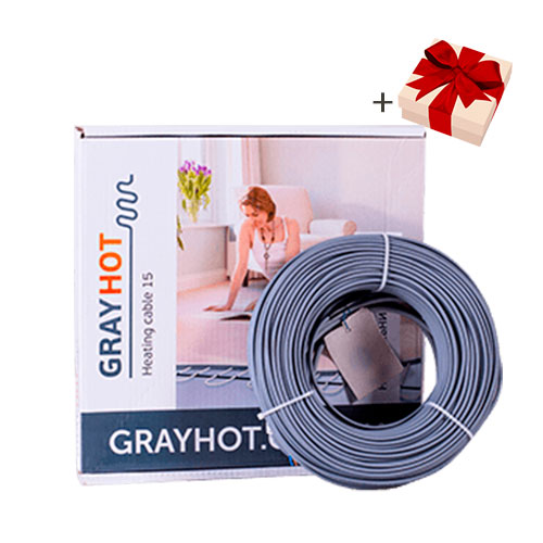 

Теплый пол Grayhot двухжильный кабель 13 м.п. + терморегулятор