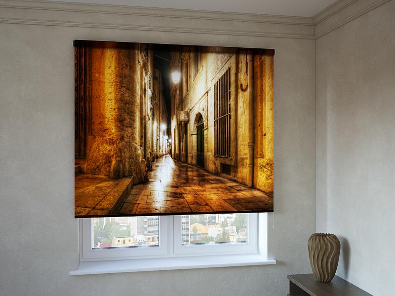 

Рулонные фотошторы Print-Market с фотопечатью старинная улица (3510)