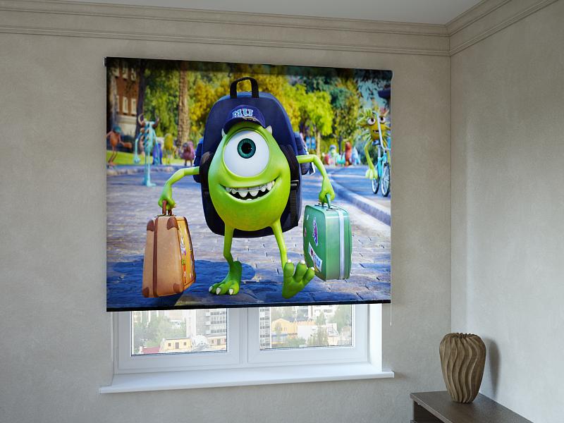 

Рулонные фотошторы Print-Market с фотопечатью зелёный монстрик (3415)