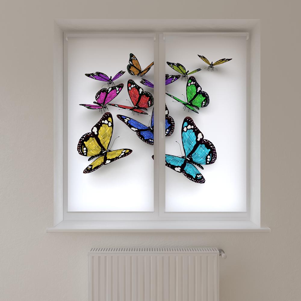 

Рулонные фотошторы Print-Market с фотопечатью бабочки (3287)