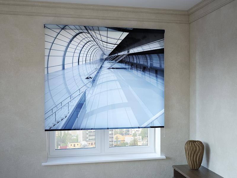 

Рулонные фотошторы Print-Market с фотопечатью стеклянное здание (3502)