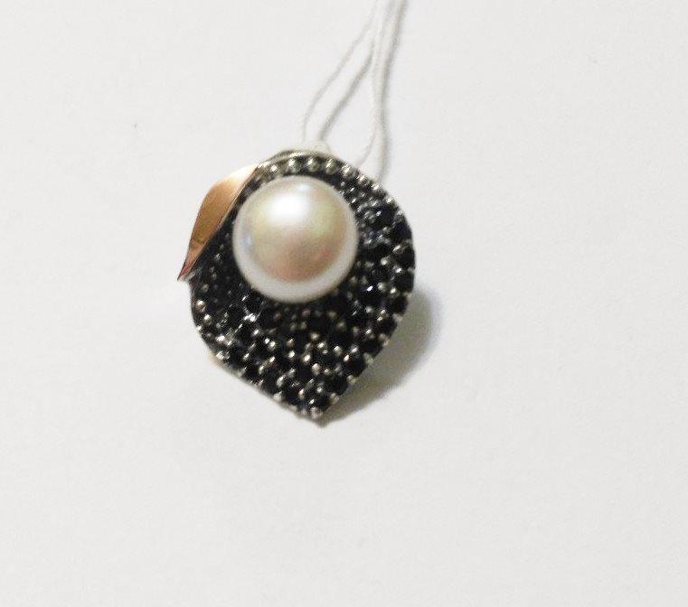 

Кулон из серебра с золотом и жемчугом Вена, 0409.10