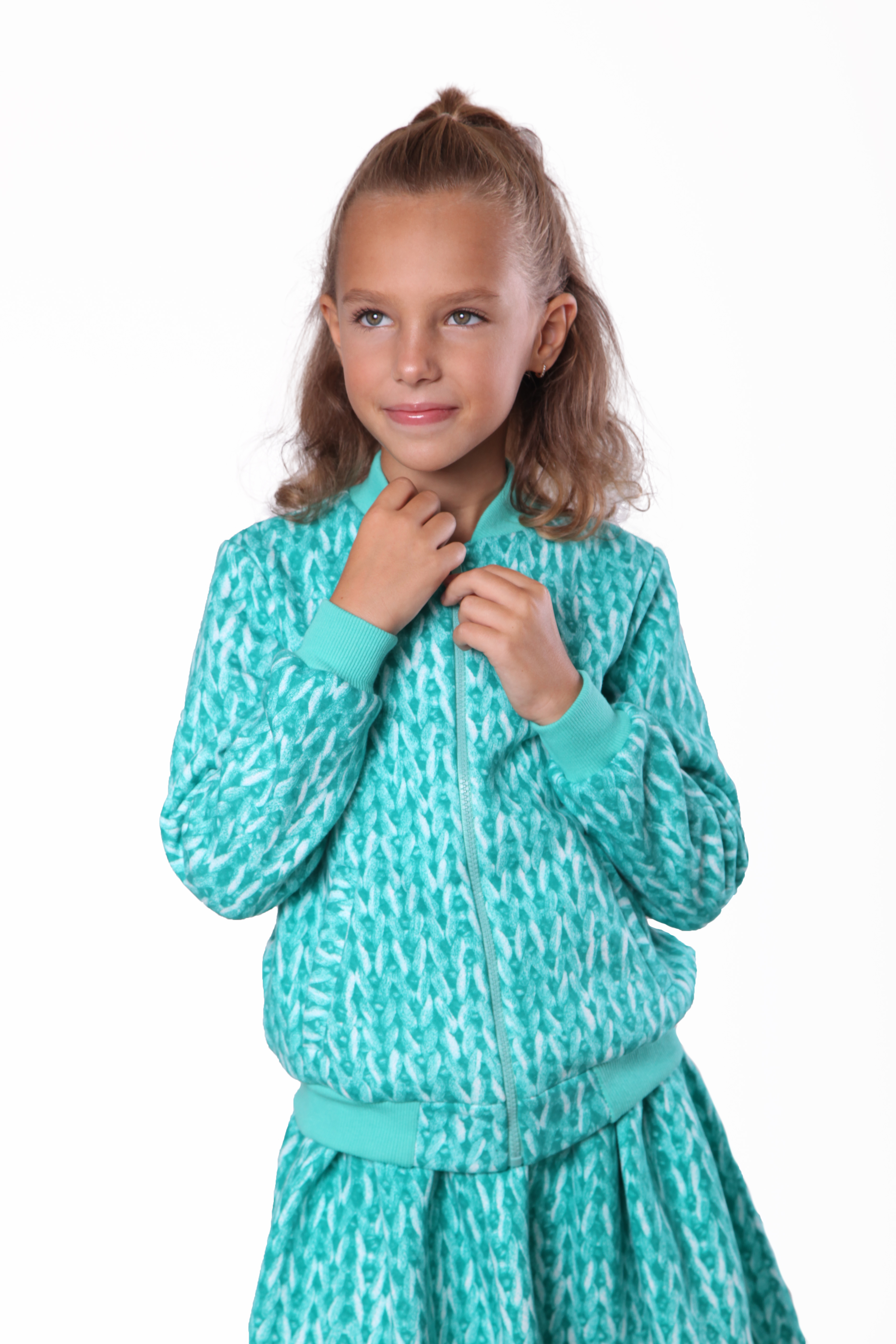 

Бомбер KidsCouture Футер з начісом 110 см Бірюза