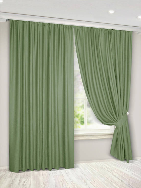 

Шторы портьеры однотонные блекаут Jolie maison 250x270 см 2 шт Фисташковый