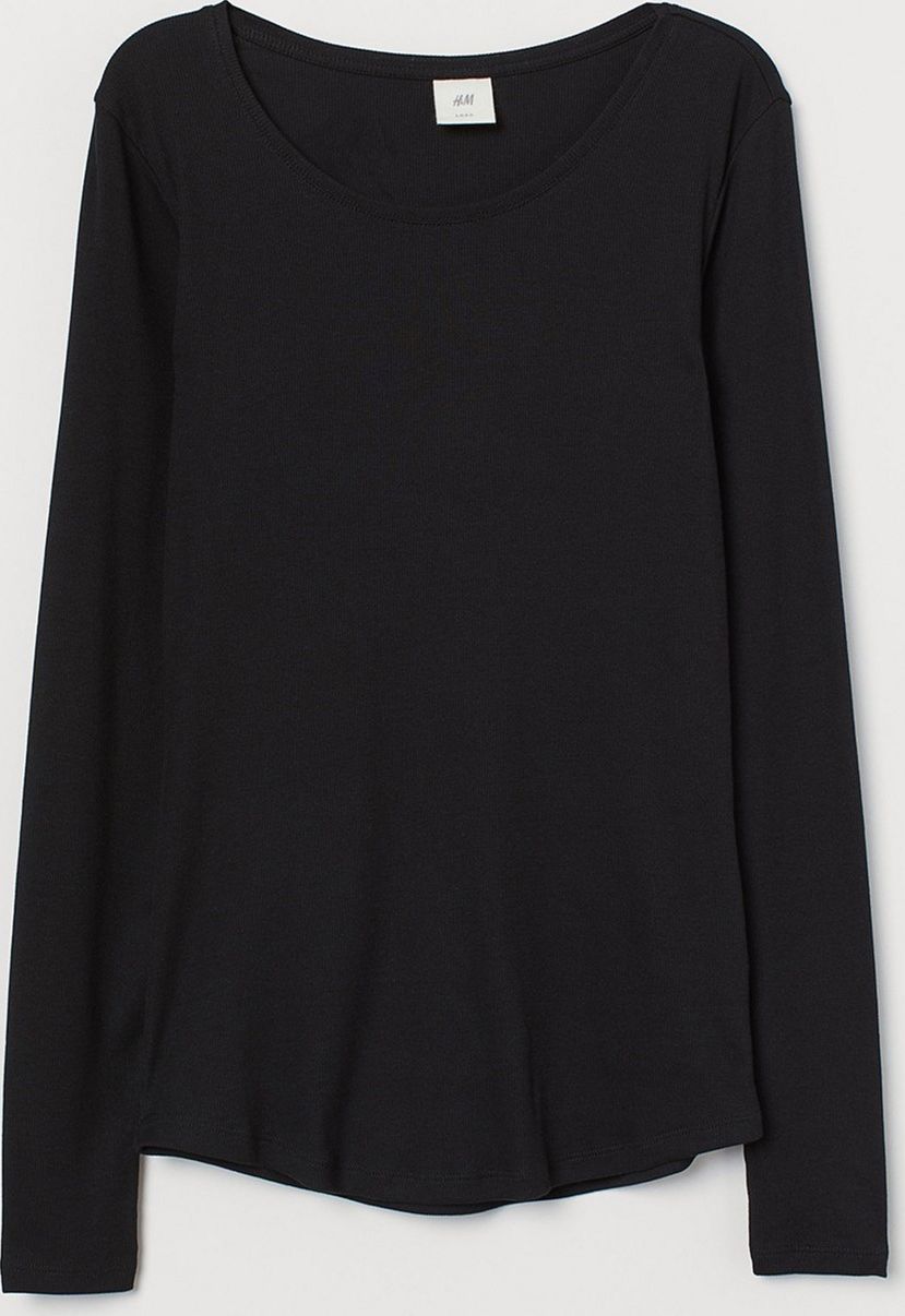

Лонгслив H&M 0837680 M Черный