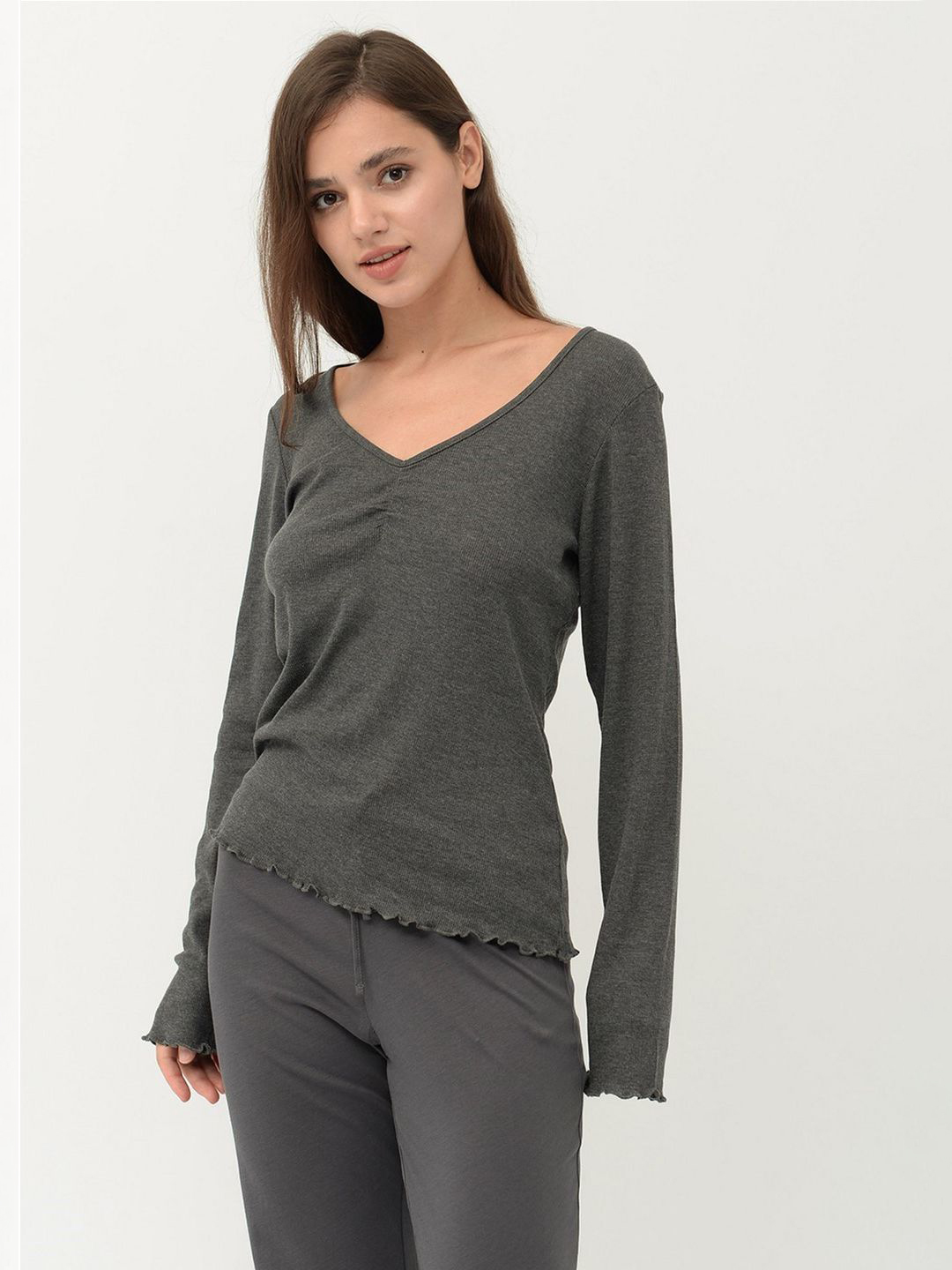 

Лонгслив H&M 0681592 M Темно-серый