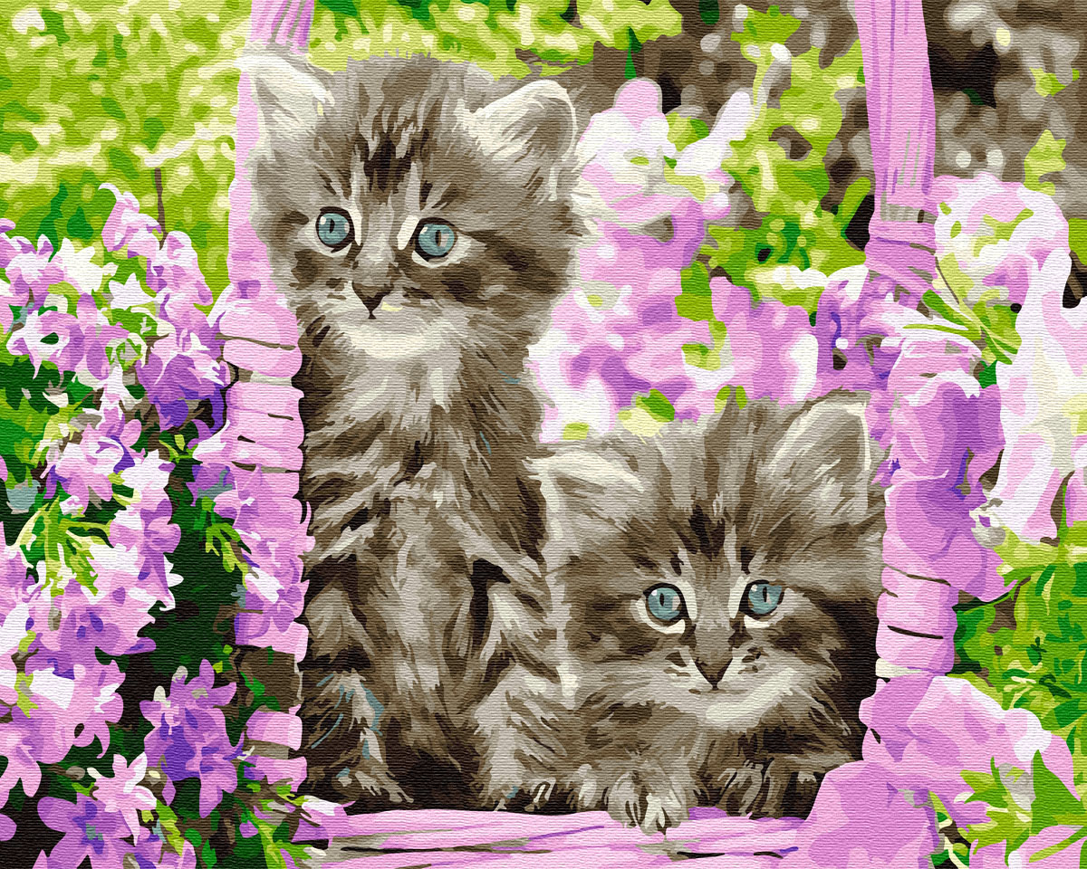 

Картина по номерам "Котята в корзинке" Brushme 40х50 см 000138992
