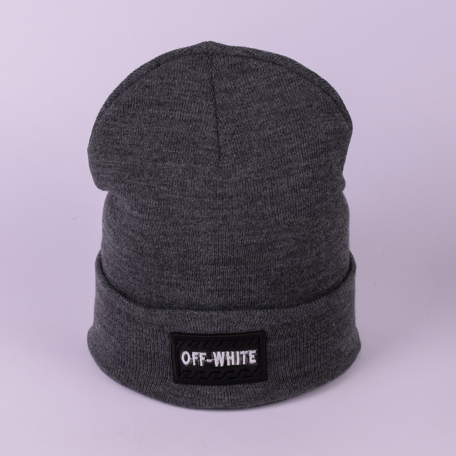 

Шапка унисекс с отворотом Off-White 06-10. Цвет: Темно серый