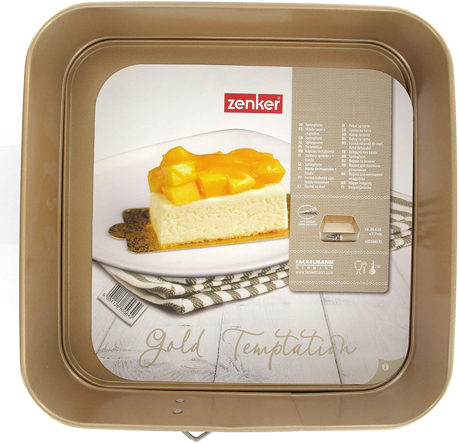 

Форма для выпечки Fackelmann GOLD CHAMPAGNE 26*26 см с антипригарным покрытием, сталь