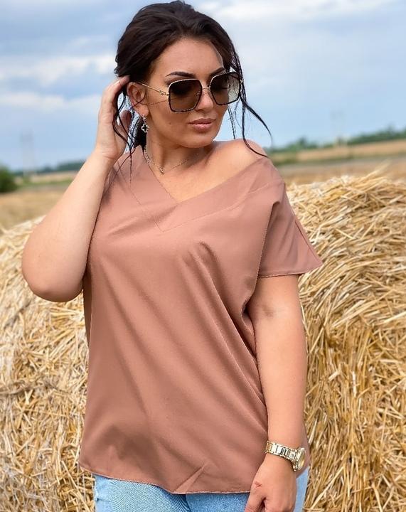 

Блузка G&M k-70591 - Размер цвет мокко, Блузка G&M k-70591 54-56 Размер цвет мокко