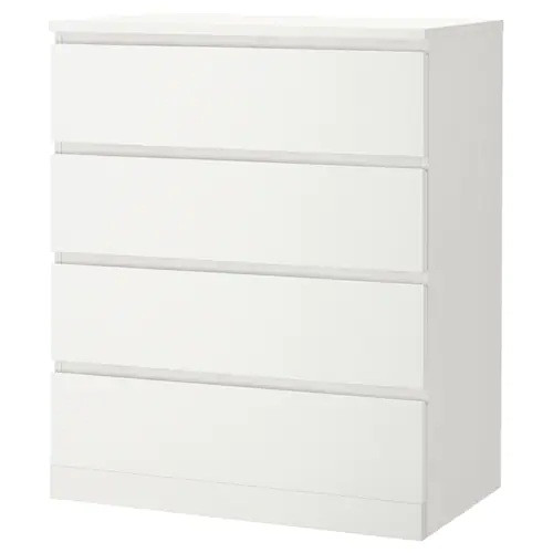 

Комод IKEA (ИКЕА) Malm выдвижные 4 ящика 80x100 см Белый 304.035.71