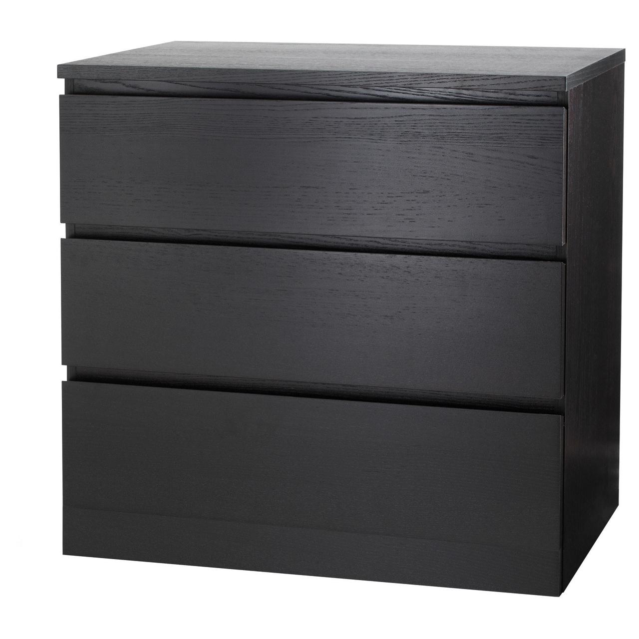 

Комод IKEA (ИКЕА) Malm 3 ящика Черно-коричневый 204.035.57