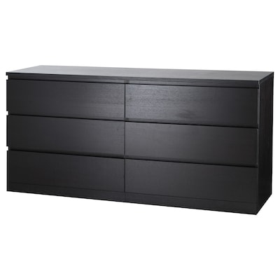 

Комод IKEA (ИКЕА) MALM 160x78 см 6 ящиков Черно-коричневый 604.035.79