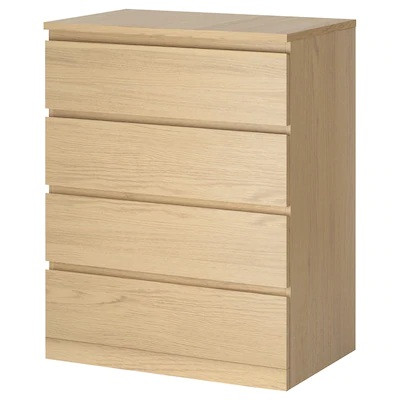 

Комод IKEA (ИКЕА) MALM 4 ящика 80x100 см Светлый Дуб 704.035.74