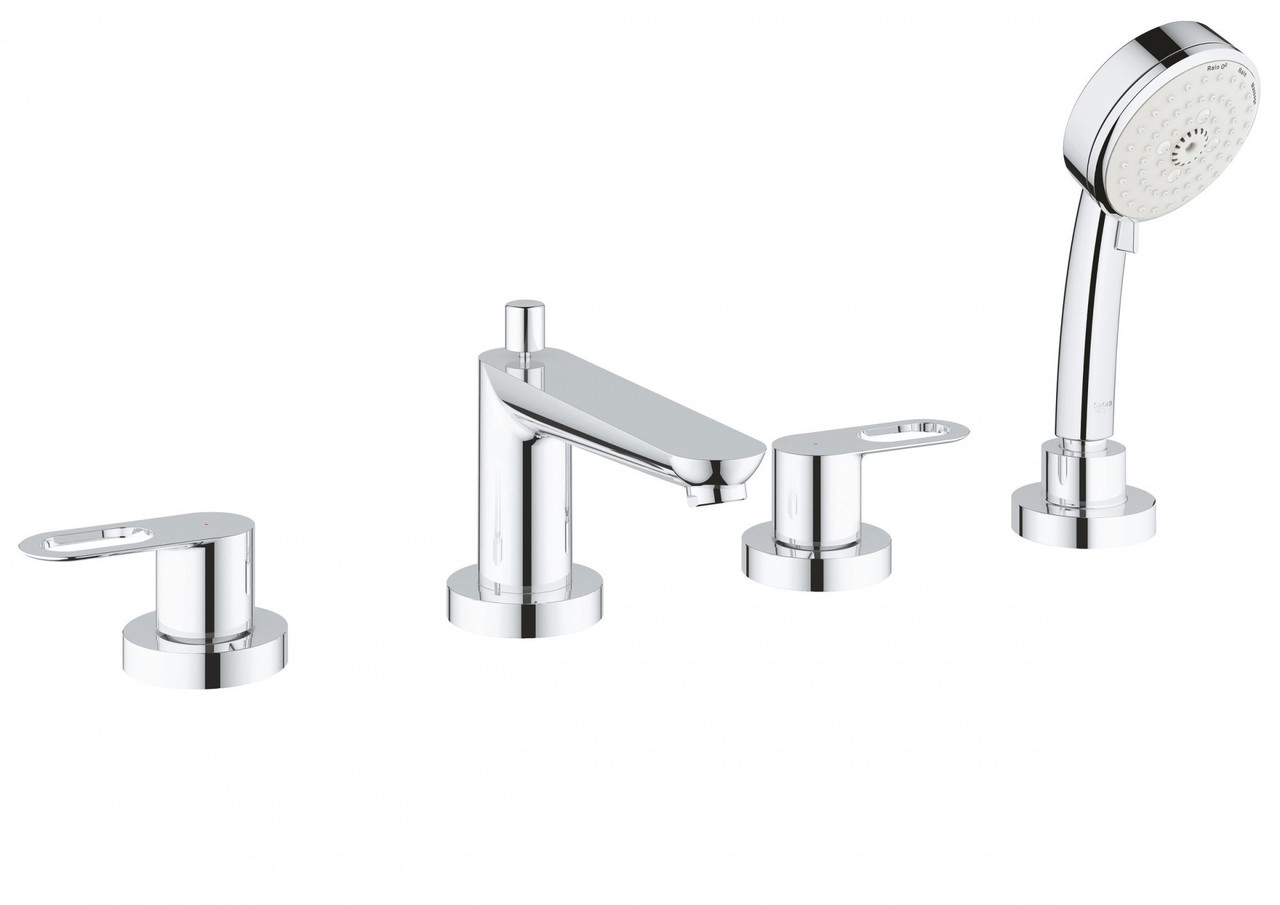 

Смеситель двухвентильный Grohe BauLoop на борт ванны с душем хром