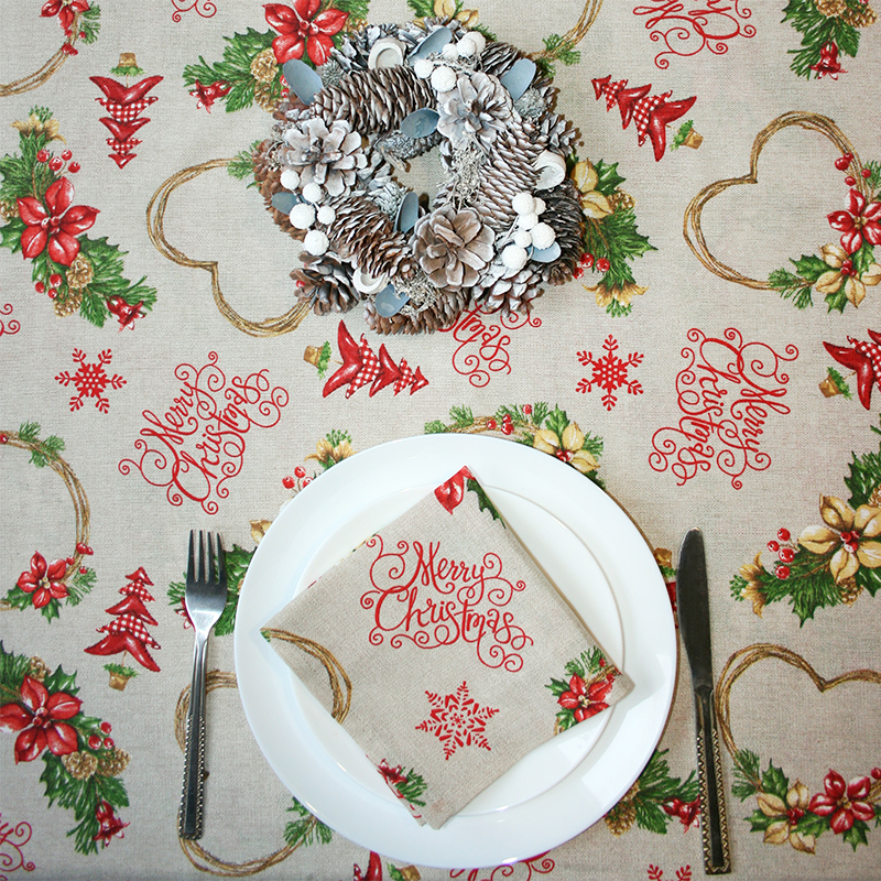 

Скатерть на стол (8867) Time Textile 140x240 см Серо-красный 000139990