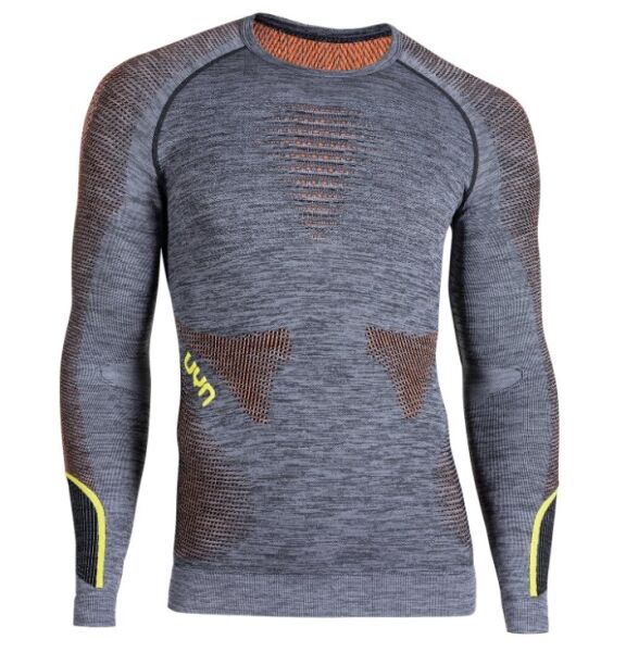 

Термофутболка UYN ( U100015 ) AMBITYON UW SHIRT LG_SL. MELANGE 2021 L/XL Black Melange/Orange/Yellow-B616