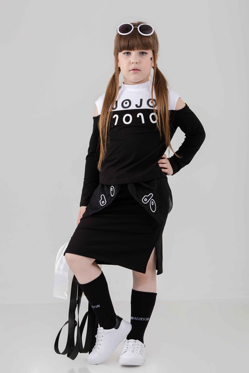 

Юбка с бантиком из сеточки JO JO черный рост 120