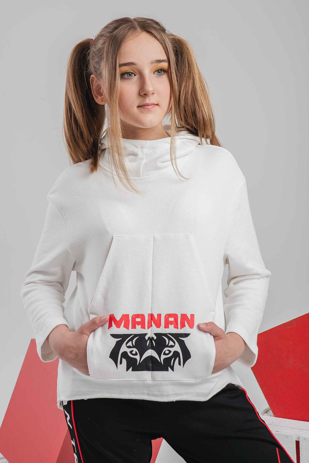 

Худи с принтом тигра Manan белый рост 110-120