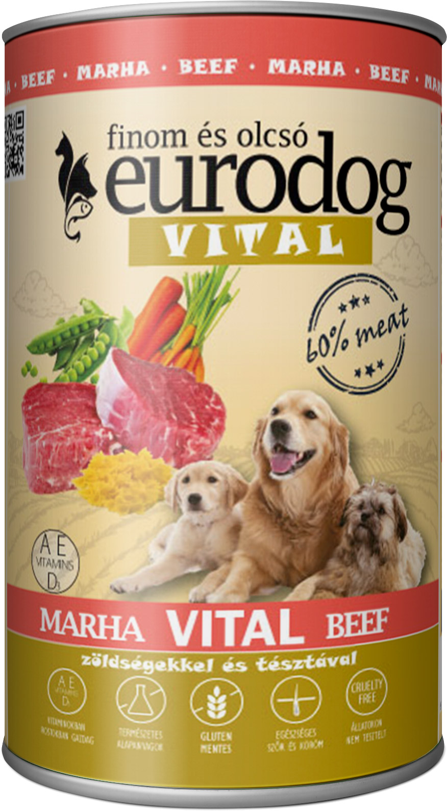 

Консерва EuroDog Vital для собак с телятиной 1.24 кг