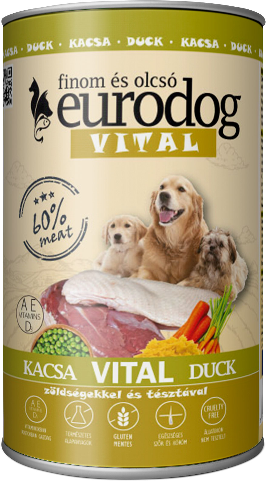 

Консерва EuroDog Vital для собак с уткой 1.24 кг