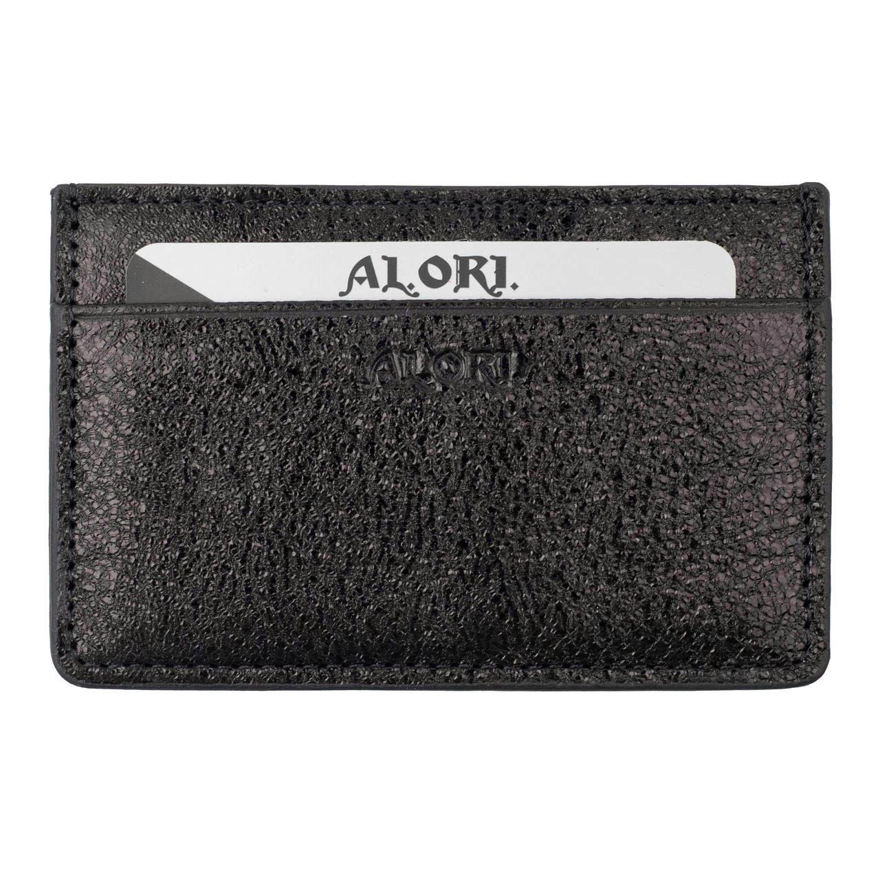 

Картхолдер ALORI из натуральной кожи с тиснением черный (DO-03-3 Back)