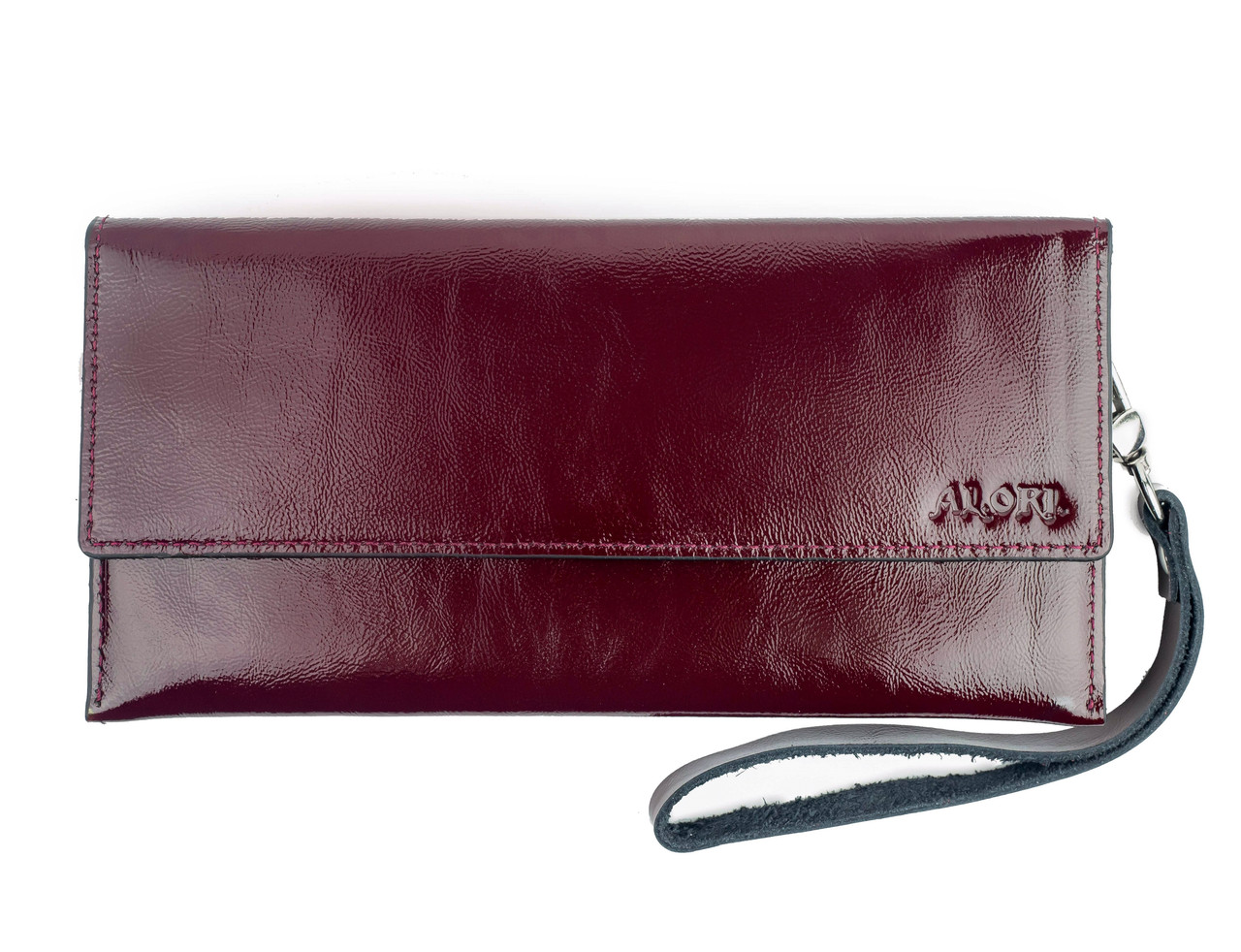 

Кошелёк ALORI из натуральной гладкой лаковой кожи Бордовый (КО-01-2 Bordo)