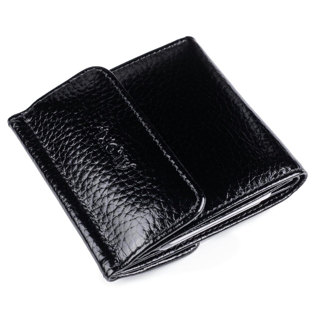 

Кошелёк-мини ALORI из натуральной лаковой кожи Черный (MA-02-02 Black)