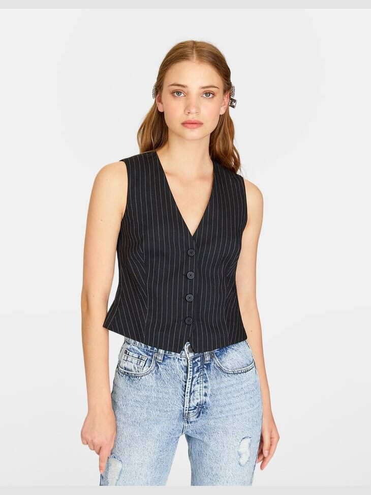 

Жилет Stradivarius 5959/648/001 S Черный с белым