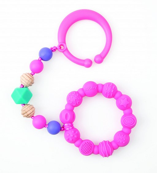 

Прорезыватель силиконовое кольцо на клипсе (NV0613001pink)