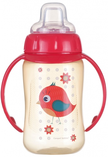 

Поильник Cute Animals, красный с птичкой, 320 мл, Canpol babies