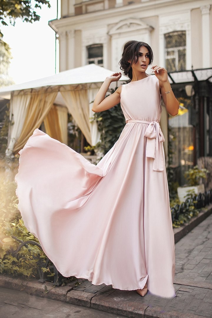 

Вечернее платье в пол FashionYouWant S/M пудра 43330575
