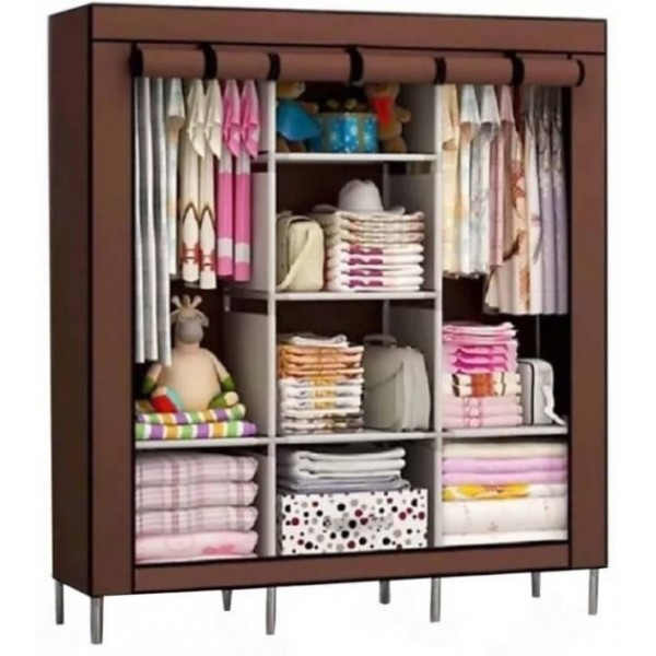 

Складной каркасный тканевый шкаф Storage Wardrobe 88130, шкаф на три секции 130*45*175.легко собирается и отлично экономит пространство