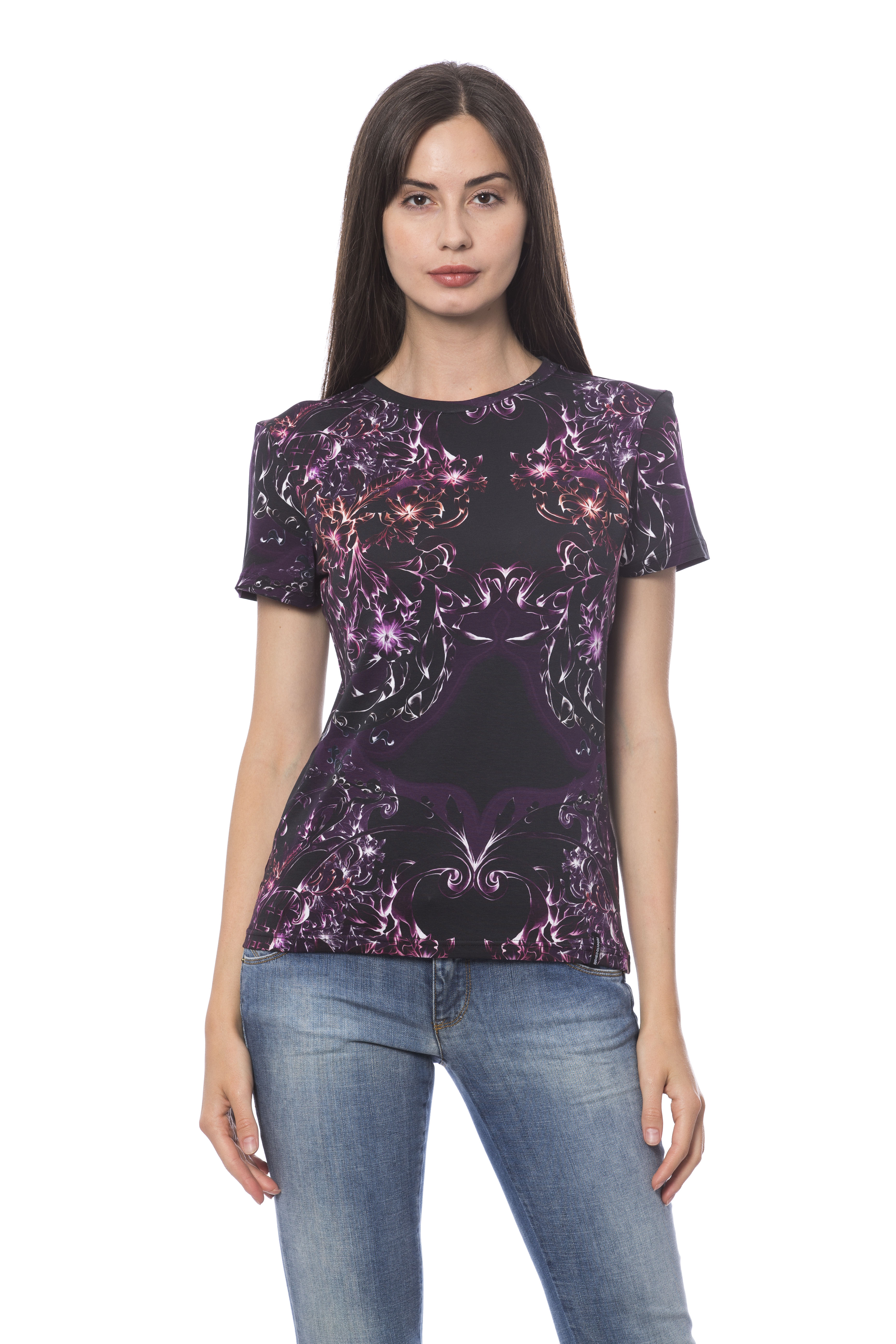 

Футболка ROBERTO CAVALLI SPORT  черно-фиолетовый, Футболка ROBERTO CAVALLI SPORT XS черно-фиолетовый