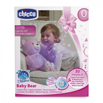 

Плюшевый музыкальный мишка Chicco, розовый (17-6802699)