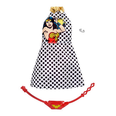 

Одежда Barbie Стильные принты платье в горошек с кросс боди Wonderwoman (FYW81/FXK86) (10-553881)