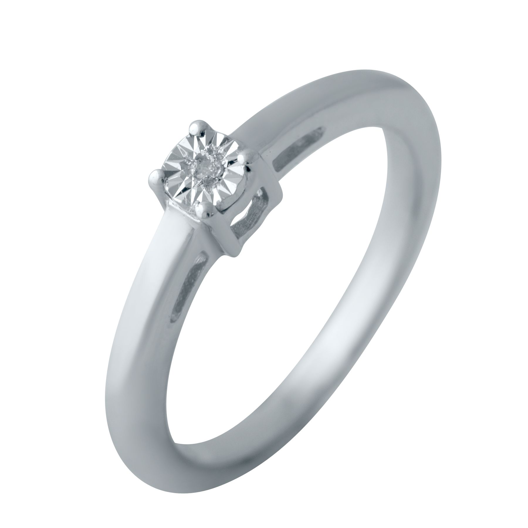 

Серебряное кольцо SilverLine с натуральными бриллиантом 0.009ct 17.5 размер