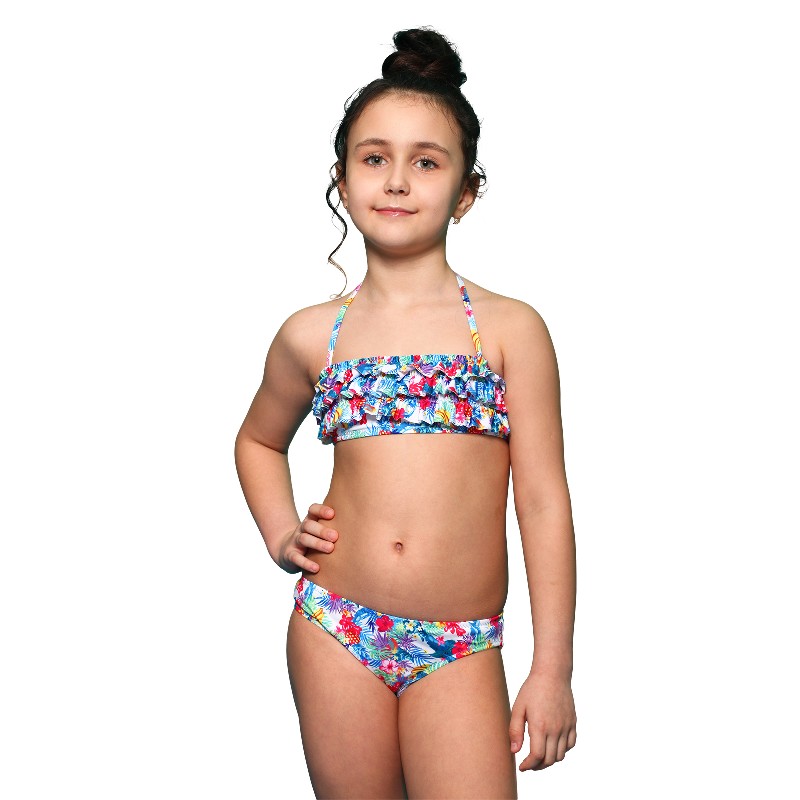 

Купальник роздільний Keyzi Sabrina 2psc 122 см белый-цветы