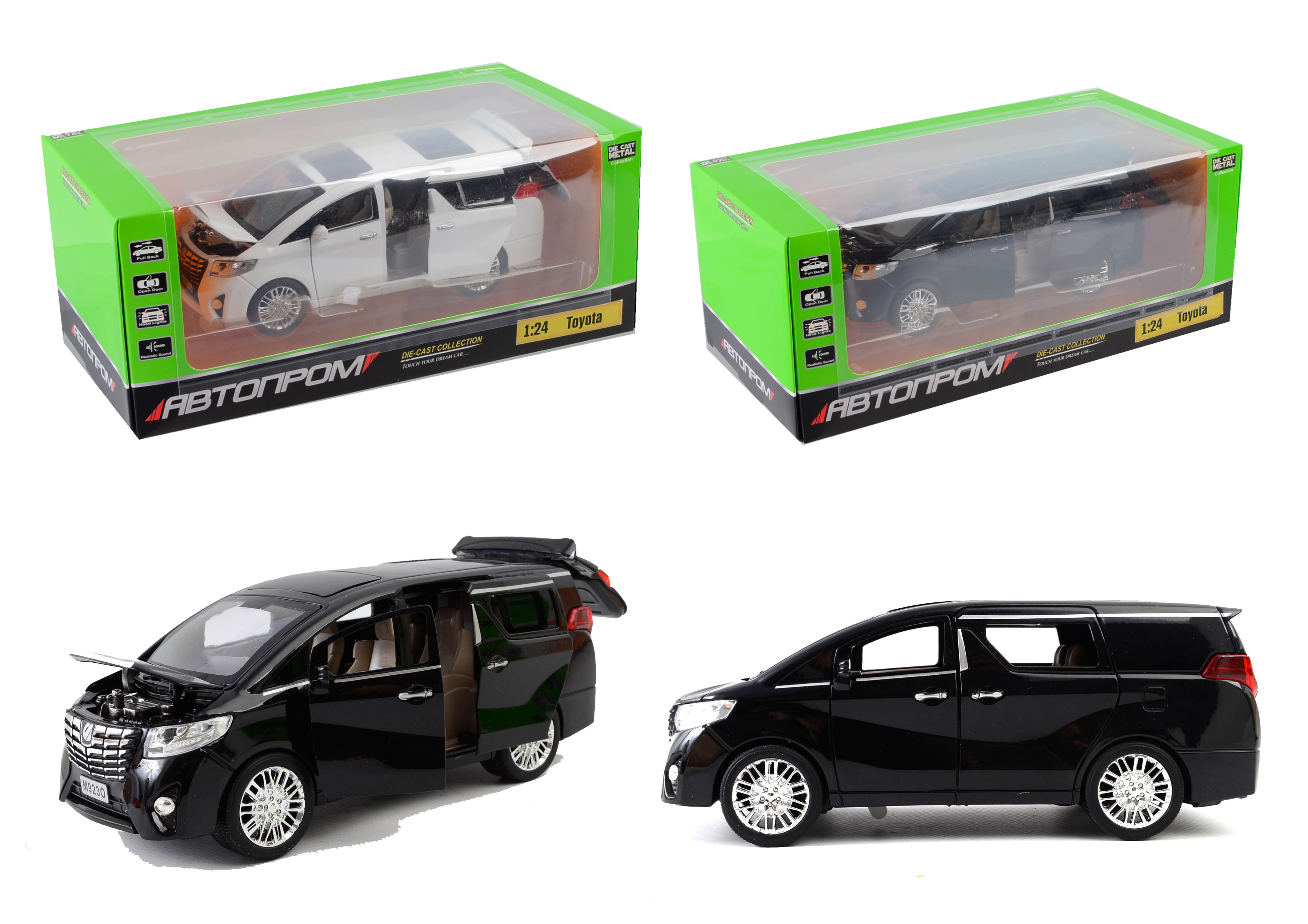 

Машина метал "АВТОПРОМ"1:24 Toyota, 2 цвета, батар,свет,звук,двери откр.,в кор.29*15*11,5см /12-2/(7685)