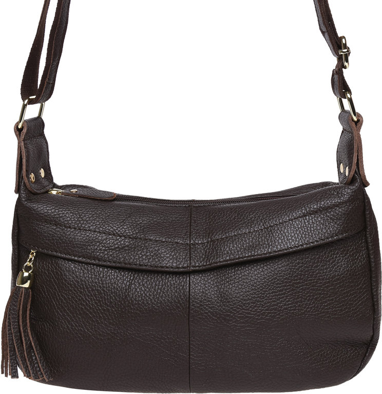 

Женская сумка через плечо Borsa Leather (1t300-brown) темно-коричневая
