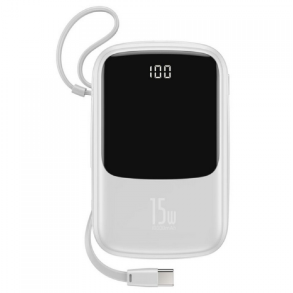 

Power Bank Baseus Q pow Digital Display 3A 10000mAh (с кабелем Type-C) White