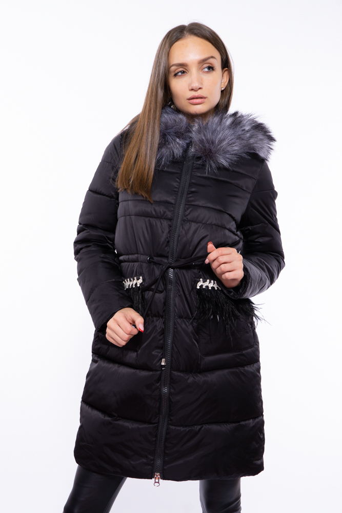 

Куртка женская с перьевой отделкой Time of Style 120PSKL2206 38 Черный