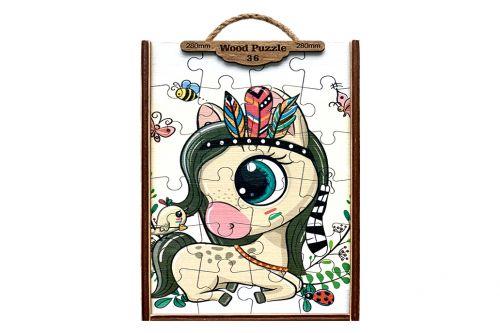 

Деревянные пазлы "Единорожек", 36 эл 1309