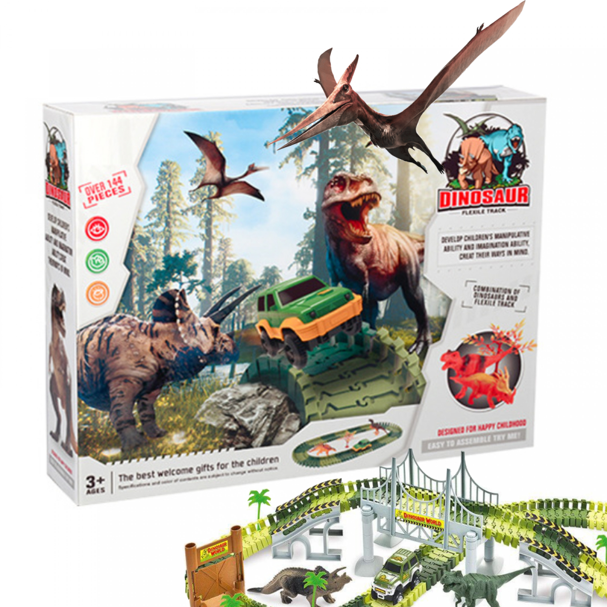 

Автомобильный гоночный трек Dinosaur (более 144 деталей и аксессуары)