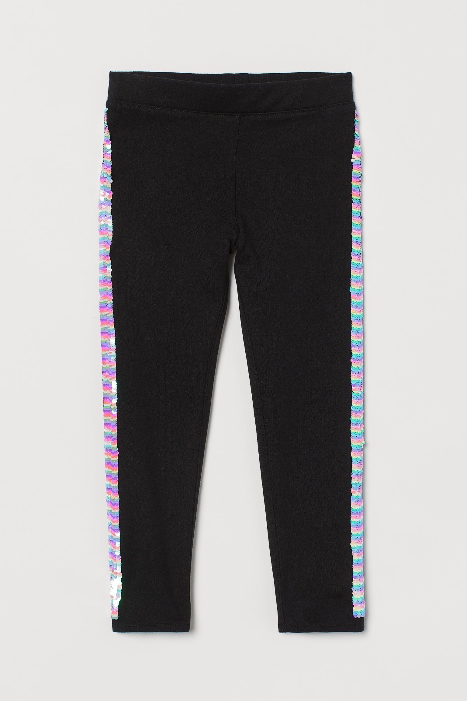 

Леггинсы для девочки H&M с пайетками чёрные 104