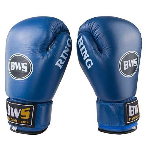 

Боксерские перчатки BWS RING кожаные синие 8oz